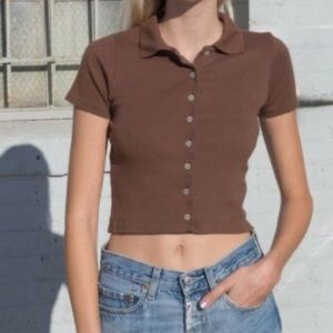 Brandy Melville Caroline top in brown